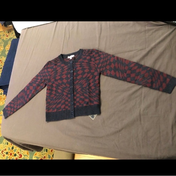 Daydreamer Plum Berry Checkered Cardigan | XS - Picture 6 of 9